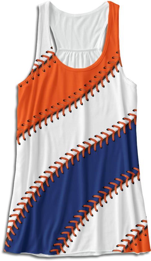 New York Baseball Stitches Racerback Tank Top - Active Tank (740x895), Png Download