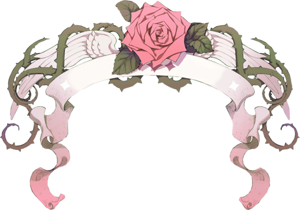 #tattoo #rose #cartoon #thorns #wings #ribbon #pastel - Floribunda (1024x717), Png Download