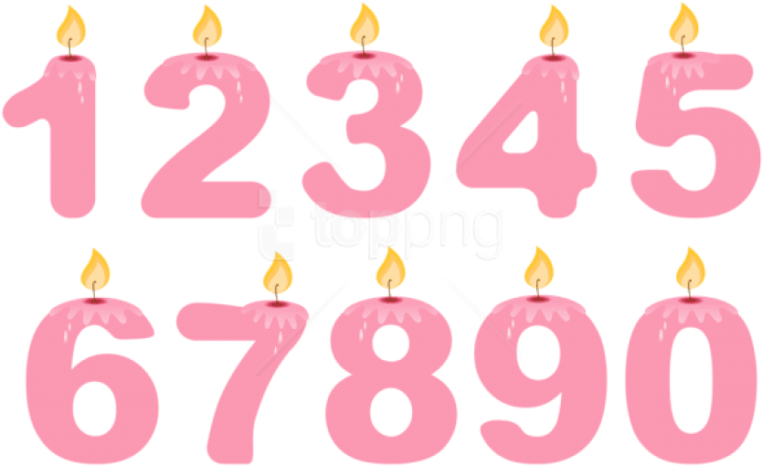 Free Png Download Transparent Numbers Birthday Candles (850x530), Png Download