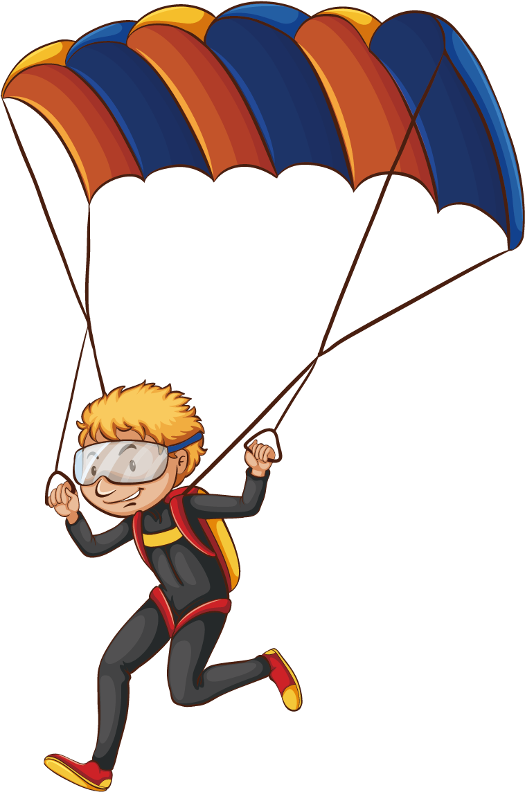 Parachute Clipart Yellow - Cartoon Pictures Of Parachutes (1500x1500), Png Download