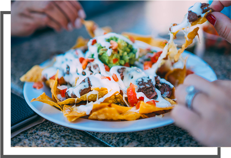 Nachos - Jerk Chicken Nachos (797x616), Png Download
