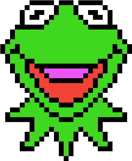 Kermit The Frog Here - Cute Pixel Art Minecraft (1200x1200), Png Download