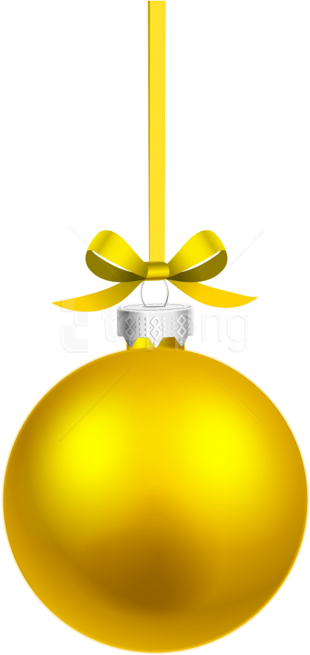 Free Png Yellow Hanging Christmas Ball Png Images Transparent - Gold Hanging Christmas Ball (480x945), Png Download