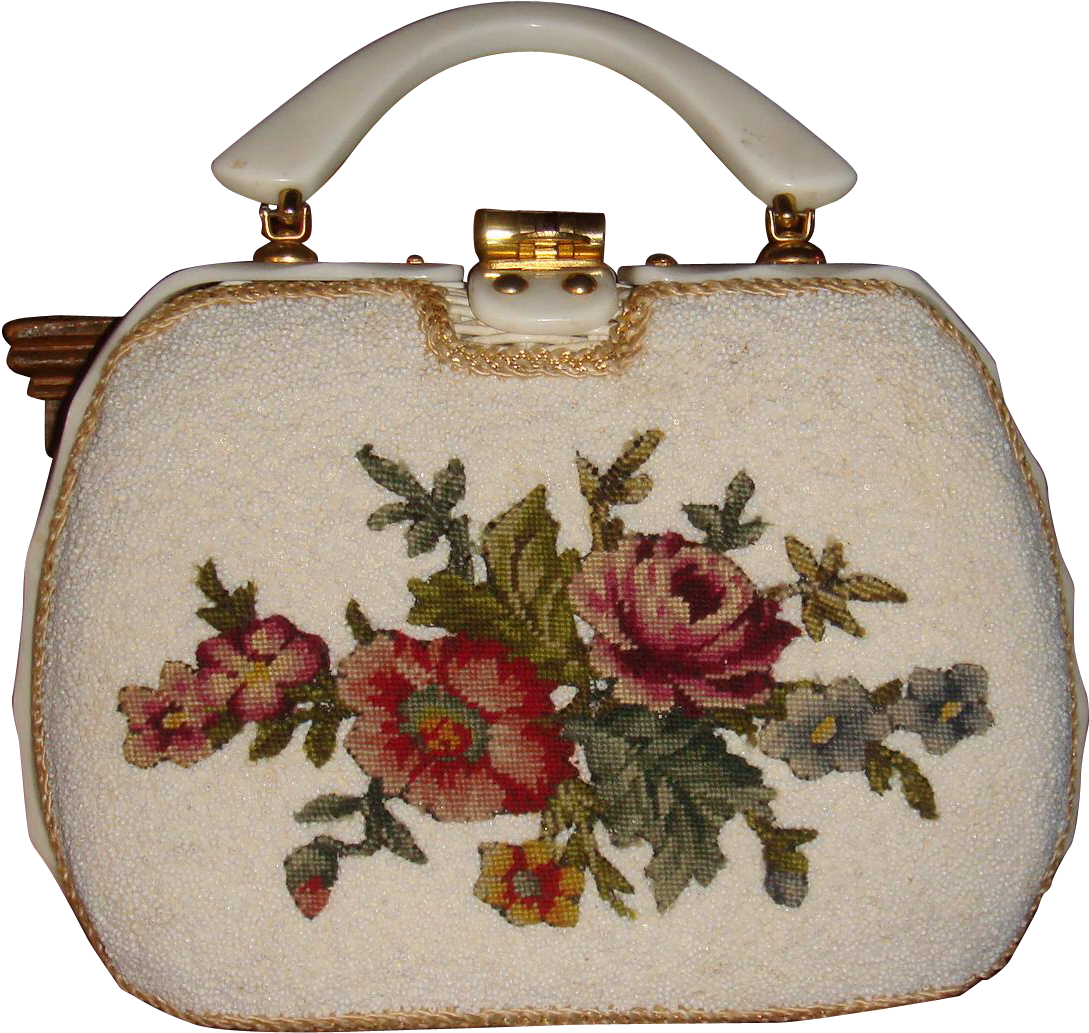 Vintage Adele Handbag Miami, Fl Wicker, Lucite, Petit - Handbag (1088x1088), Png Download