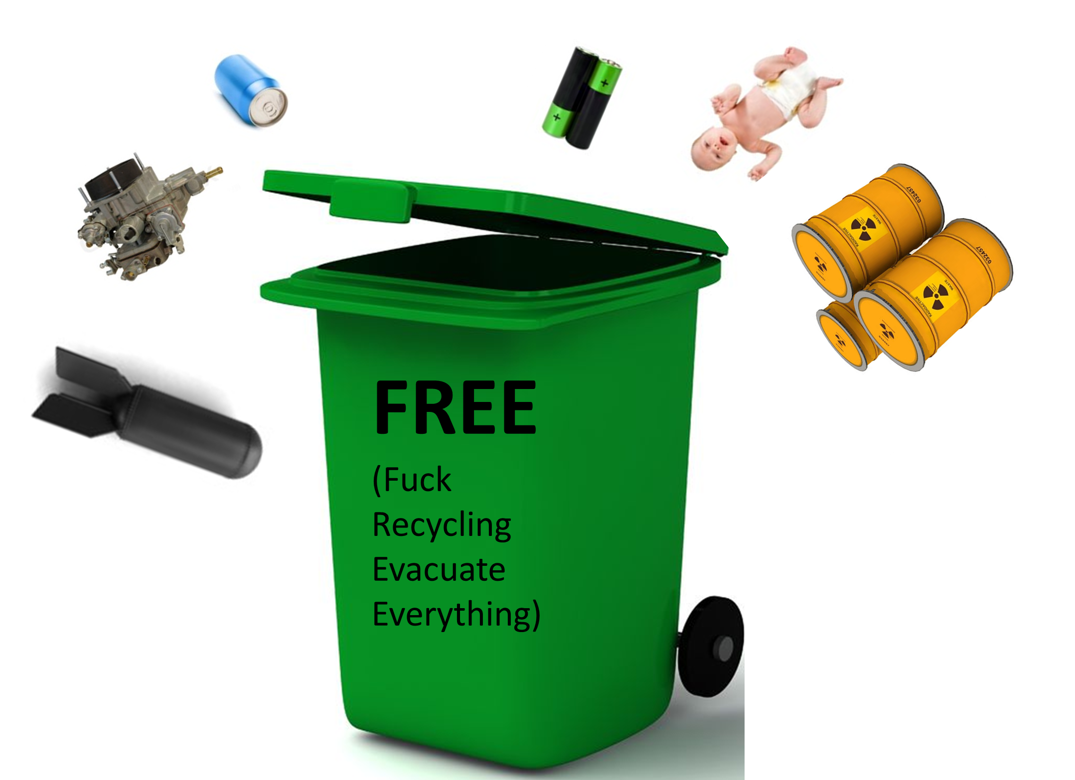 Garbage Can - Nuclear Waste Barrel (2157x1566), Png Download