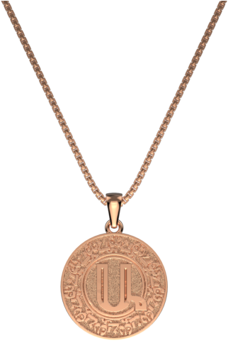 Rose Gold Armenian Initial Coin Necklace - Locket (720x720), Png Download