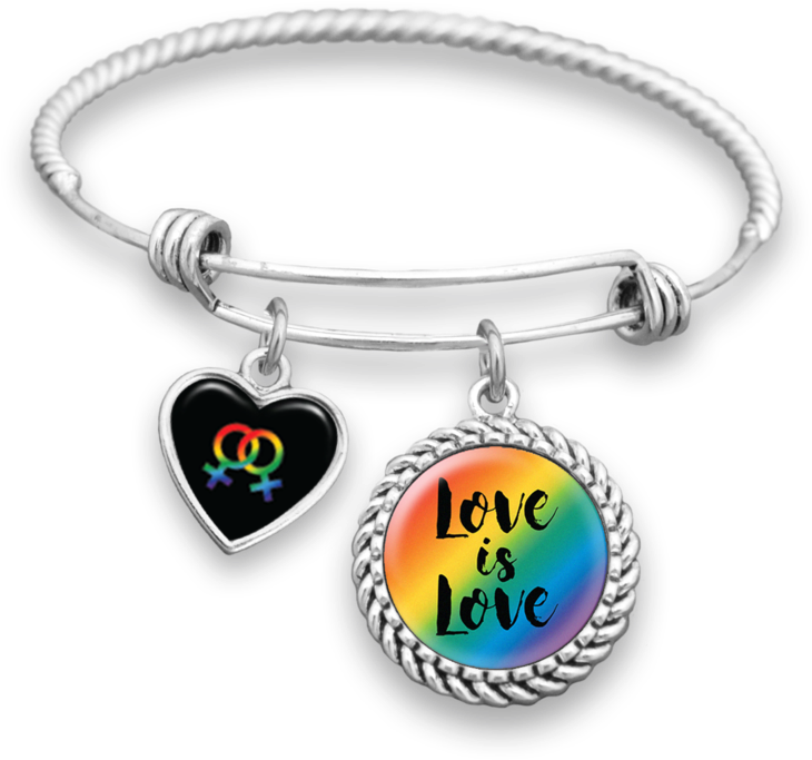 Female Symbols Love Is Love Charm Bracelet - Dad Always With Me (740x740), Png Download
