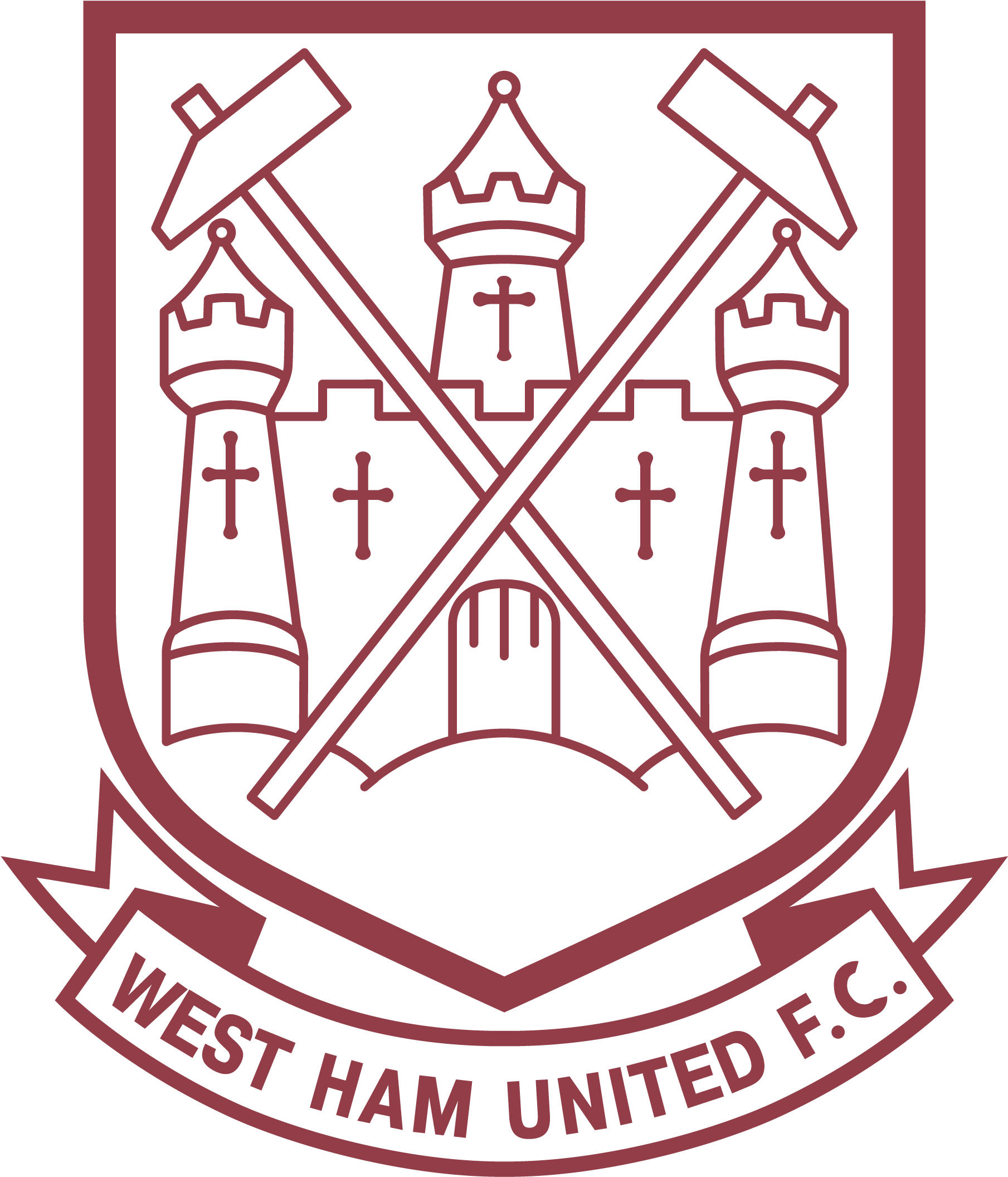 West Ham Old Logo - West Ham United Line Logo (3840x2160), Png Download