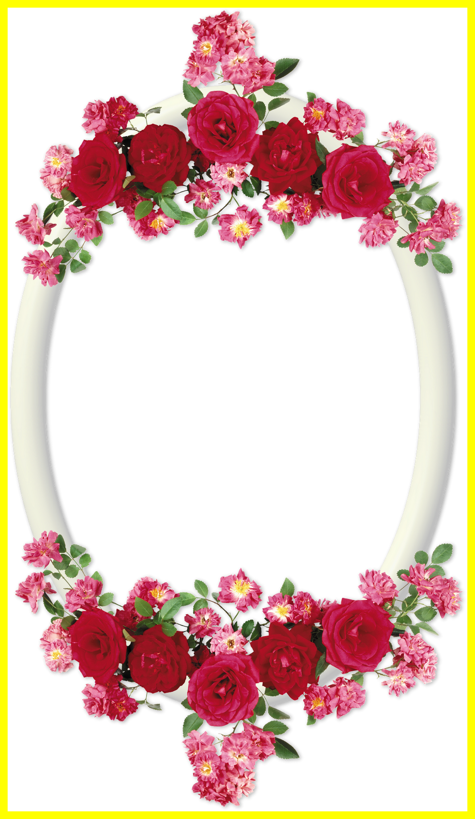 Inspiring Marcos Para Fotos Ovalados Con Flores Template (946x1630), Png Download