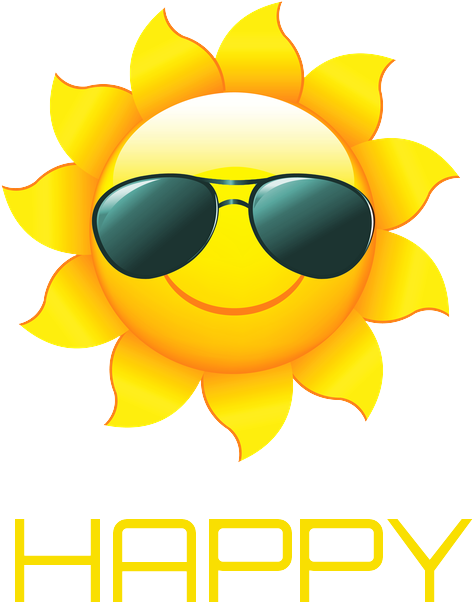 Happy' Poster - ' - Sun With Sunglasses Png (600x700), Png Download