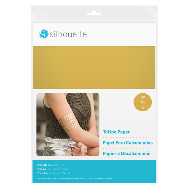 Papel Para Tatuajes Dorado - Silhouette Tattoo Paper (599x800), Png Download