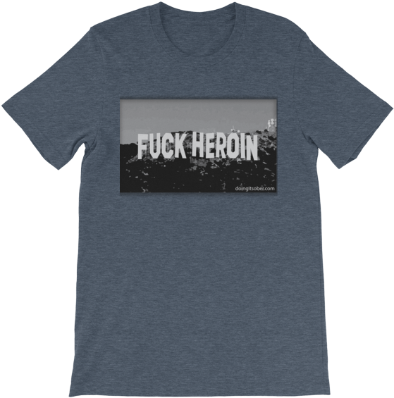 Unisex Fuck Heroin Hollywood Sign Short Sleeve T-shirt - Vinyl Ranch Willie Nelson (600x600), Png Download