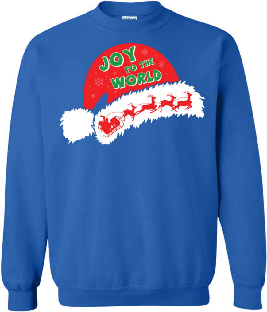 Christmas T-shirt Joy To The World Printed Crewneck - Sweater (1024x1024), Png Download