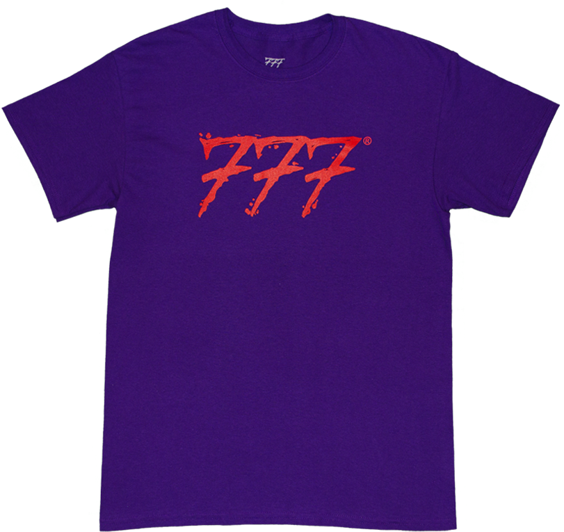 Image Of Red 777 Purple T-shirt - Active Shirt (1000x1000), Png Download
