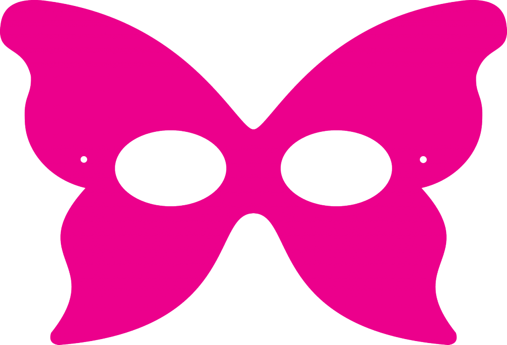 Butterfly Mask Template - Mask Print Out Butterfly (1024x696), Png Download