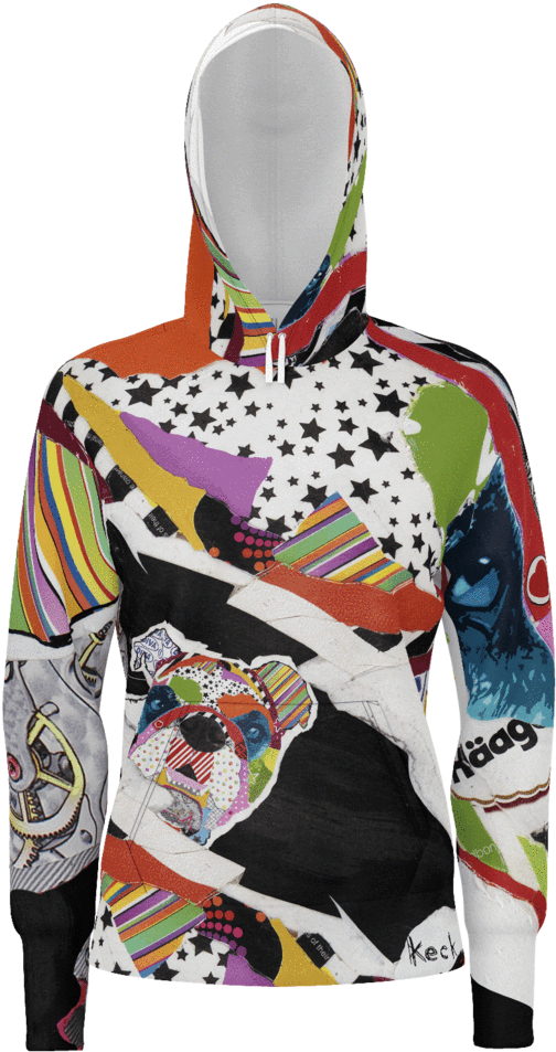 English Bulldog Hoodies By Michel Keck - Famous Collage Artists (1024x1024), Png Download