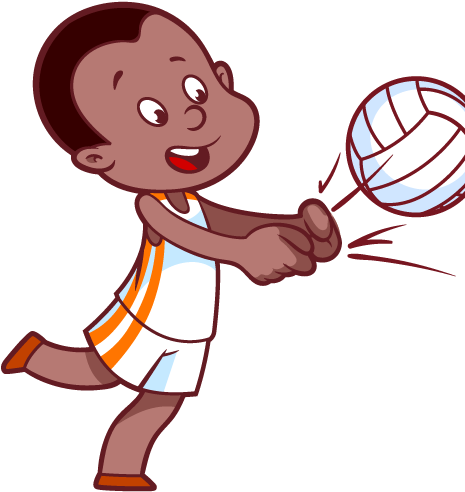 Cartoon Volleyball Players - Voleybol Clipart (559x616), Png Download