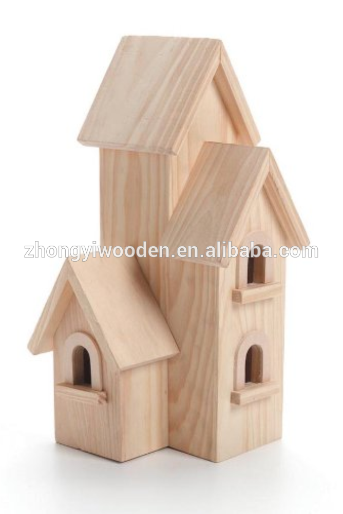 Unfinished High Quality Natural Handcraft Cute Mini - Wood Bird House (1000x1000), Png Download