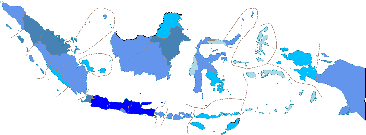 Pdrb Provinsi Di Indonesia 2016 - Indonesia Map Png Black (1322x620), Png Download