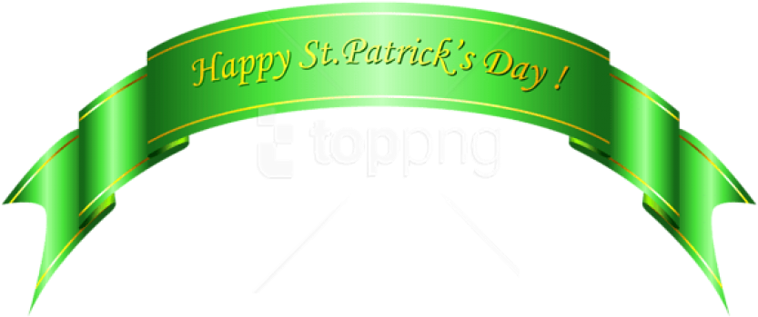 Free Png Happy St Patricks Day Green Banner Png Images - St Patrick's Day Transparent Background (850x366), Png Download