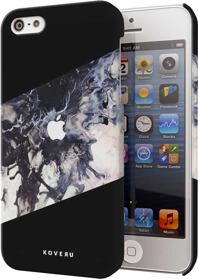 Black Splash Cover Case For Iphone 5/5s/se (1000x1000), Png Download