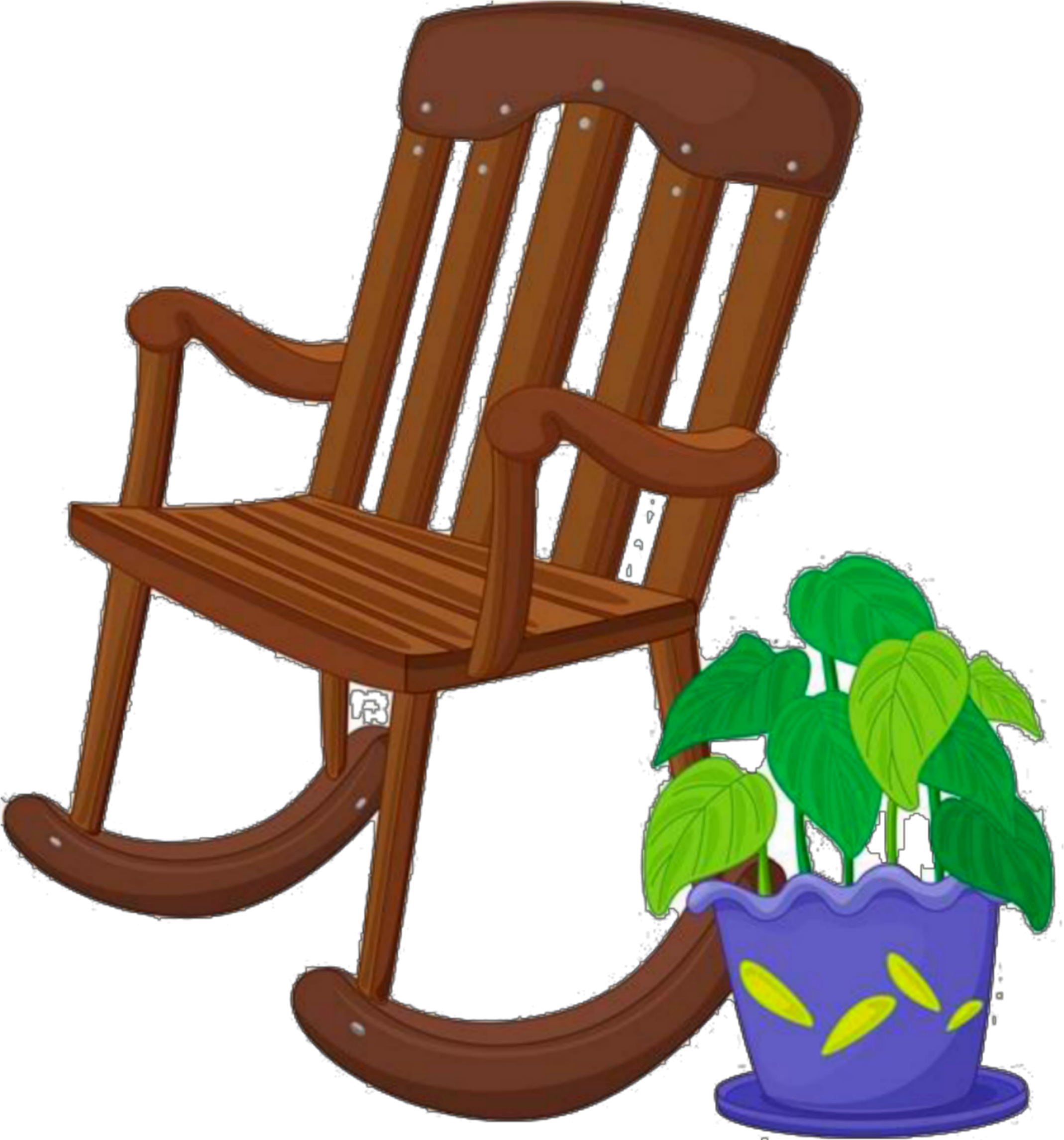 Ftestickers Clipart Chair Rockingchair Plant - Clipart Rocking Chair (2138x2290), Png Download