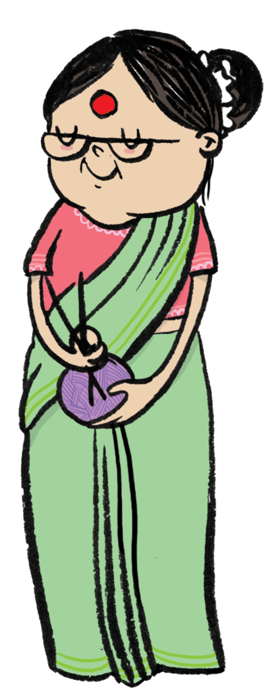 Gossip Gomati - Desi Mom Clipart (566x2030), Png Download