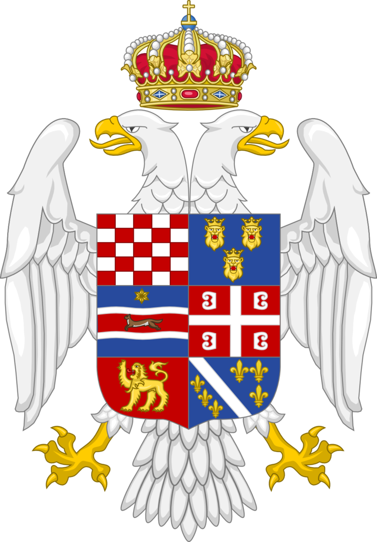 Coat Of Arms Of Kingdom Of South Slavia, German Vassal - Coat Kingdom Of Croatia (745x1072), Png Download