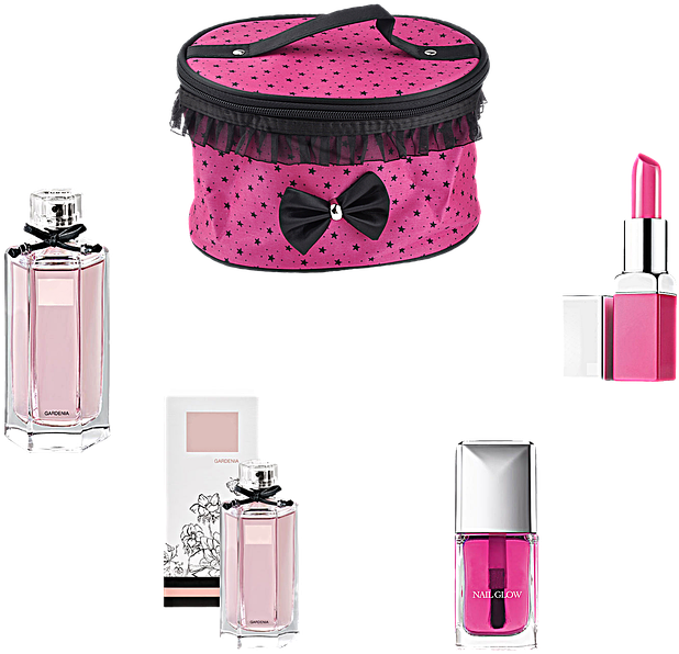 Laminated Poster Perfume Lipstick Cosmetics Pink The - Produit De Beauté Et Parfum (727x720), Png Download