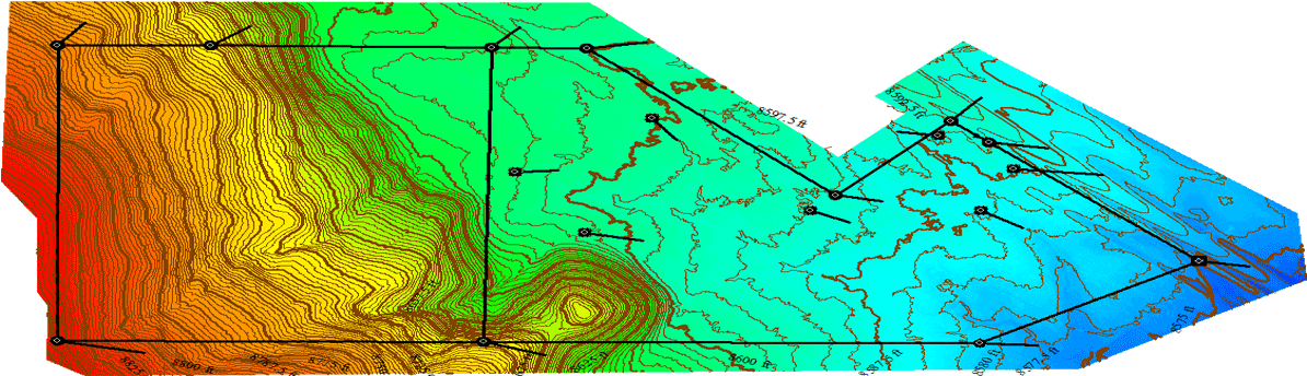 Demcontours - Map (1200x350), Png Download