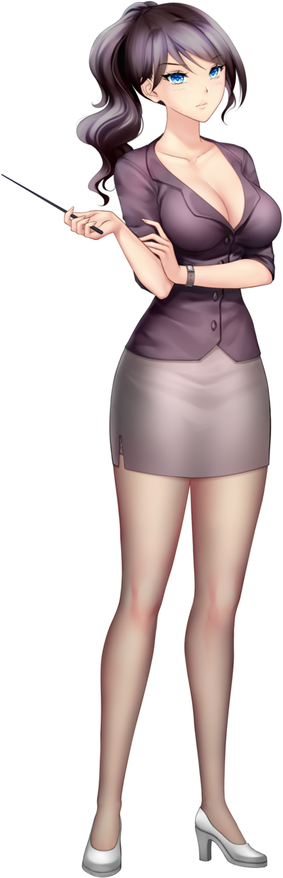 Anime Girl With Black Hair And Blue Eyes - Anime Girl With Black Hair And Blue Eyes Work Outfit (939x1280), Png Download