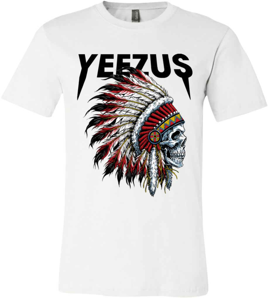Yeezus Shirt Kanye God West Dream Tour College Graduate - Indian Chief Tattoo Skull (1024x1024), Png Download