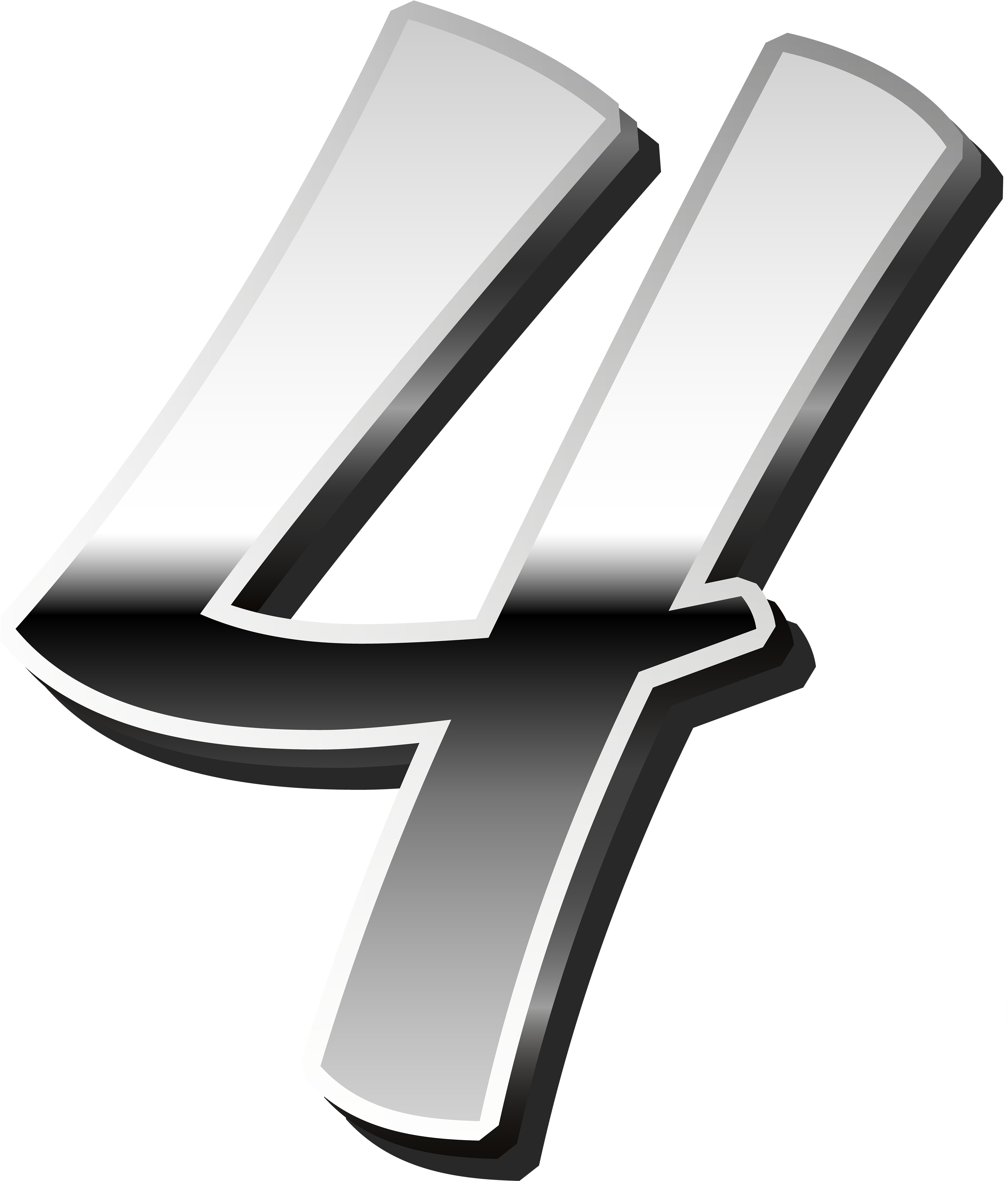 Silver Number Four Png Clip Art (4254x5000), Png Download