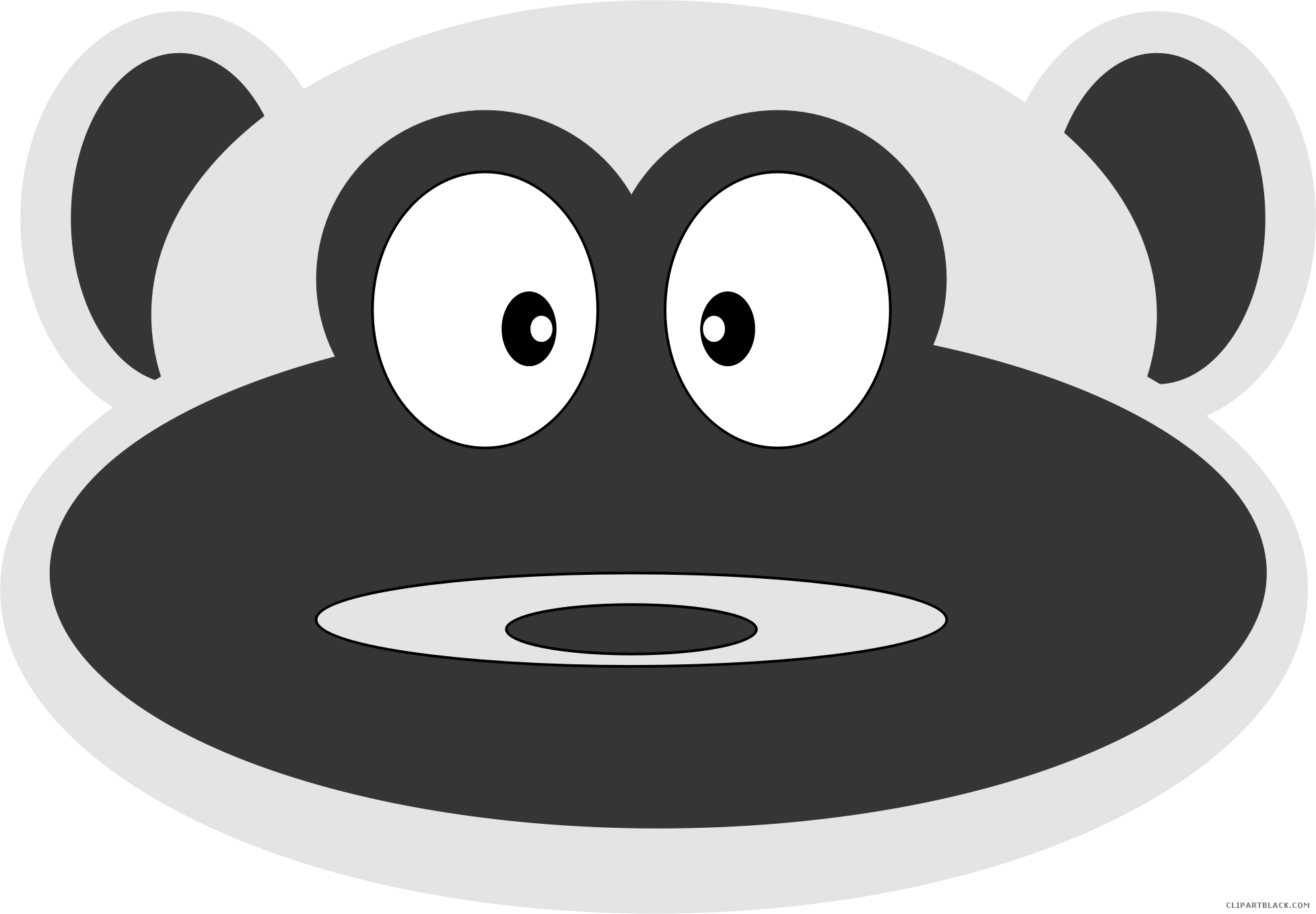 Monkey Face Animal Free Black White Clipart Images - Cartoon (1955x1358), Png Download