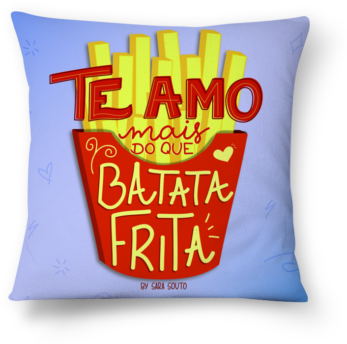 Almofada Amor E Batata Frita De By Sara Soutona - Cushion (800x800), Png Download