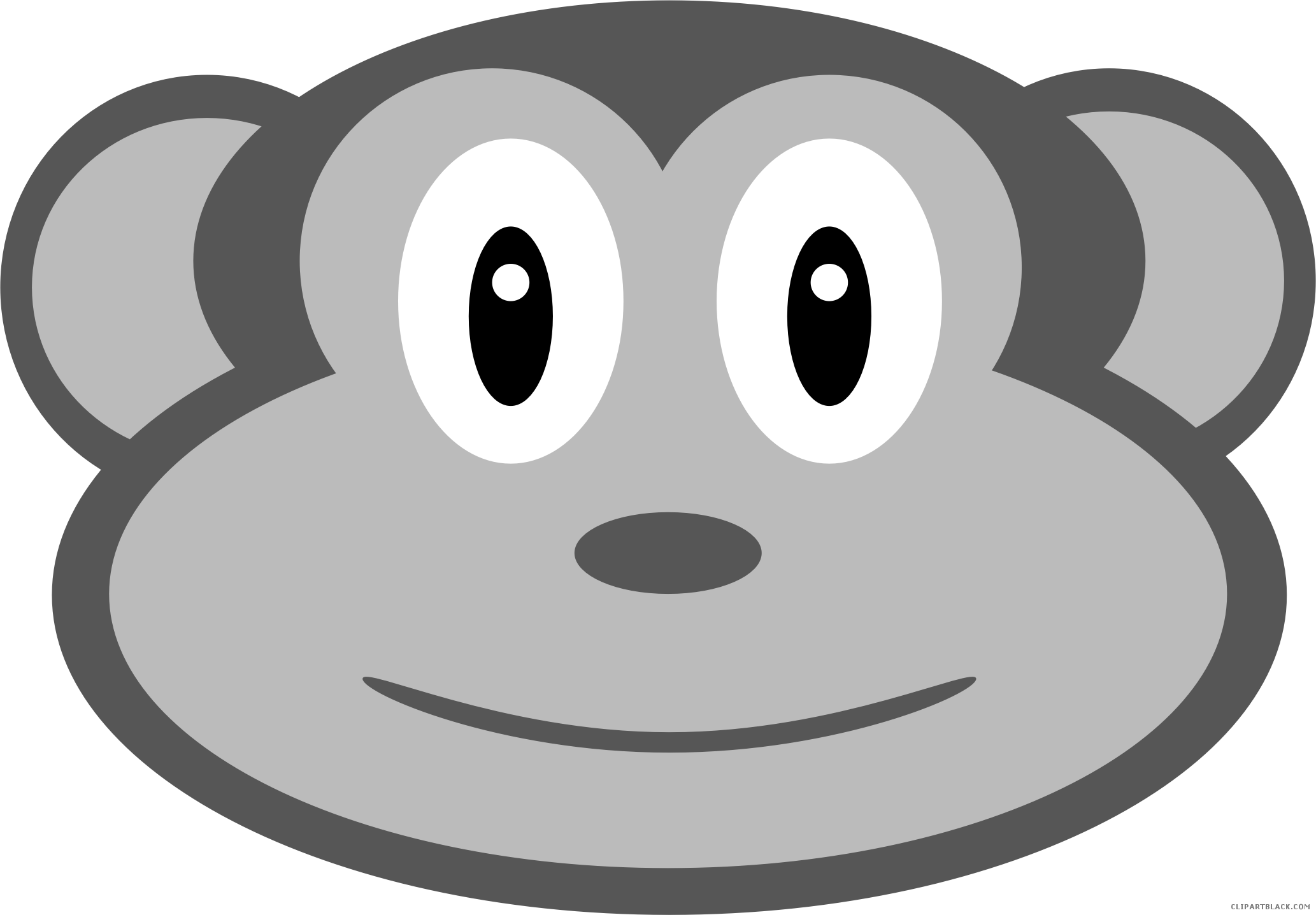 Monkey Face Clipart - Smiley (2066x1436), Png Download