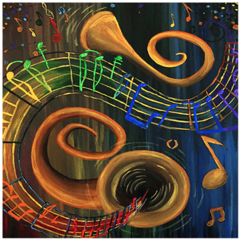 'the Art Of Music' By Adam Santana - Painting (360x360), Png Download