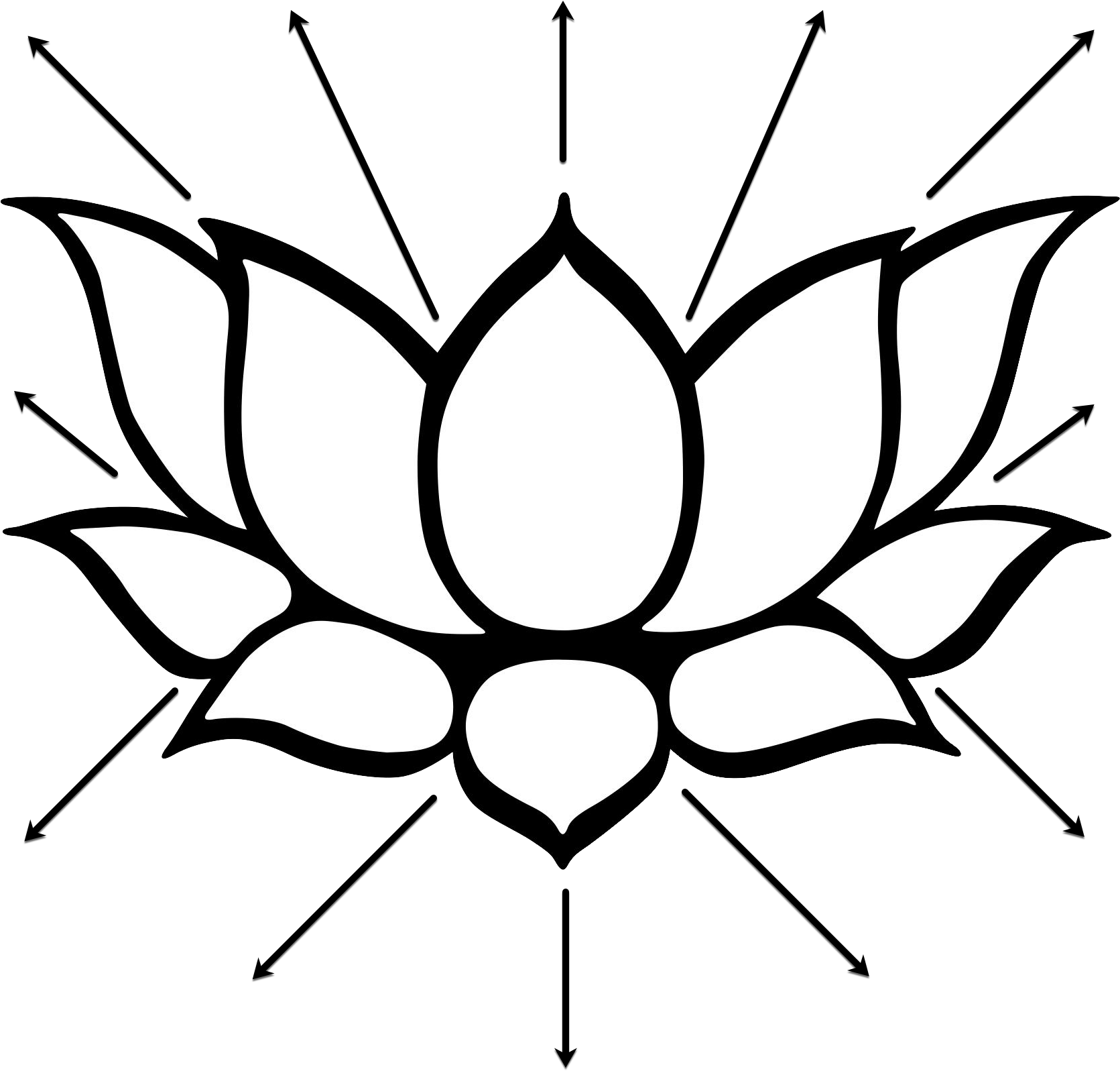 Lotus-light Healing Session - Lotus Flower Drawings Outlines (1670x1670), Png Download