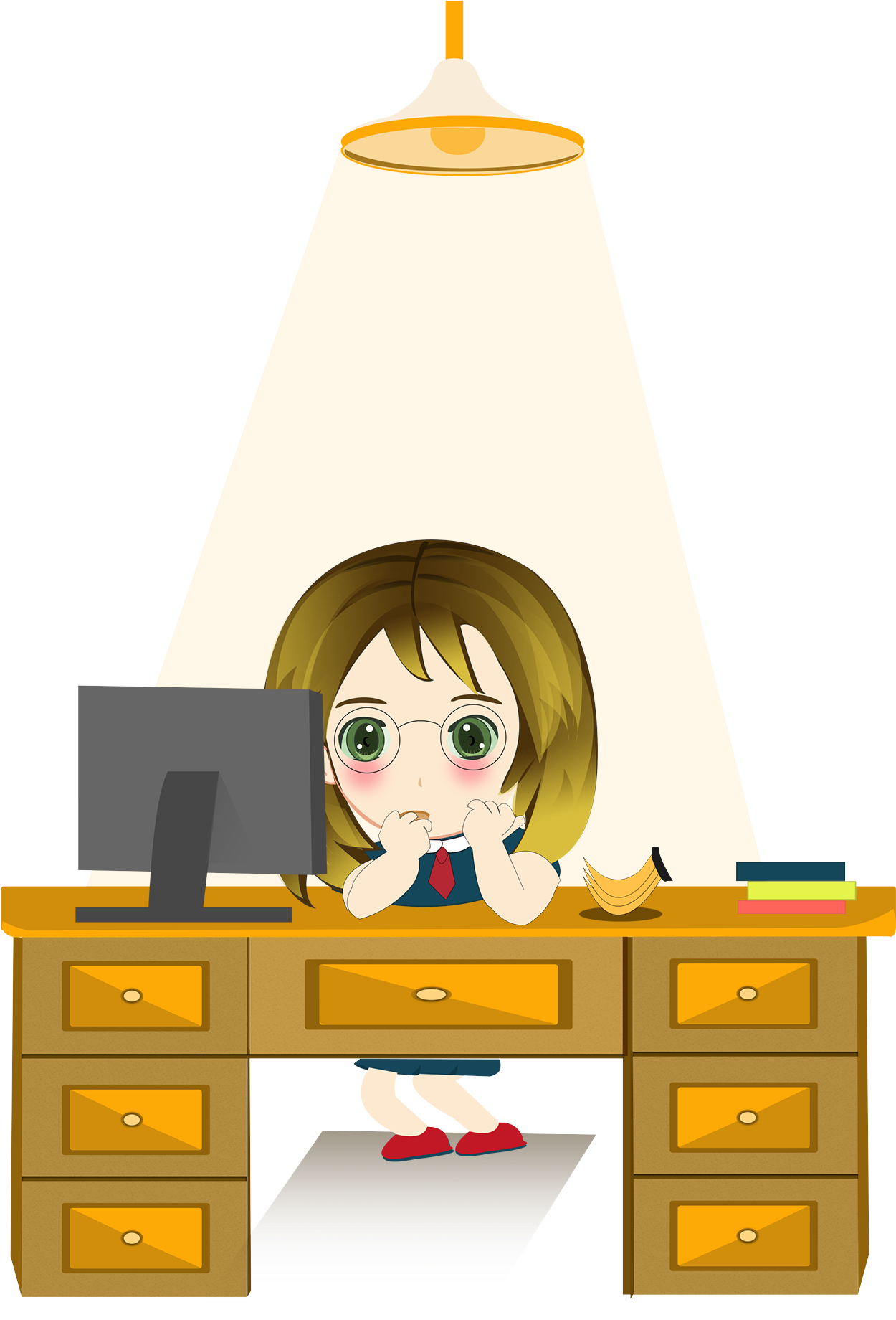 Cartoon Q Version Cute Female Love Png And Psd - Cartoon (2000x2000), Png Download
