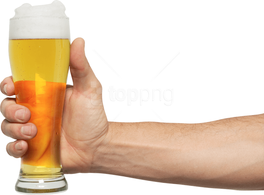 Free Png Glass Of Beer Png Images Transparent - Holding Beer Png (850x629), Png Download