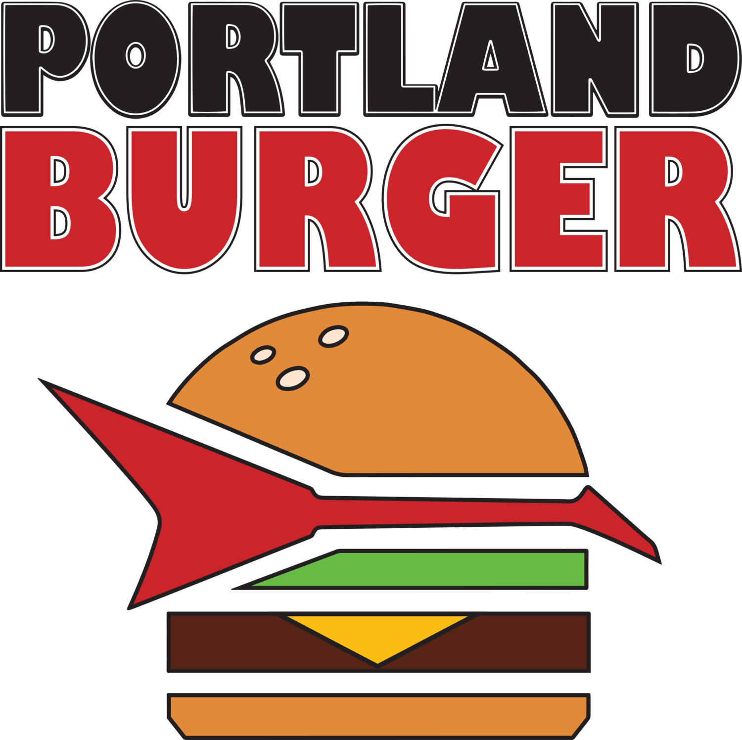Portland And Karaoke Cafe - Portland Burger Logo (1500x1496), Png Download