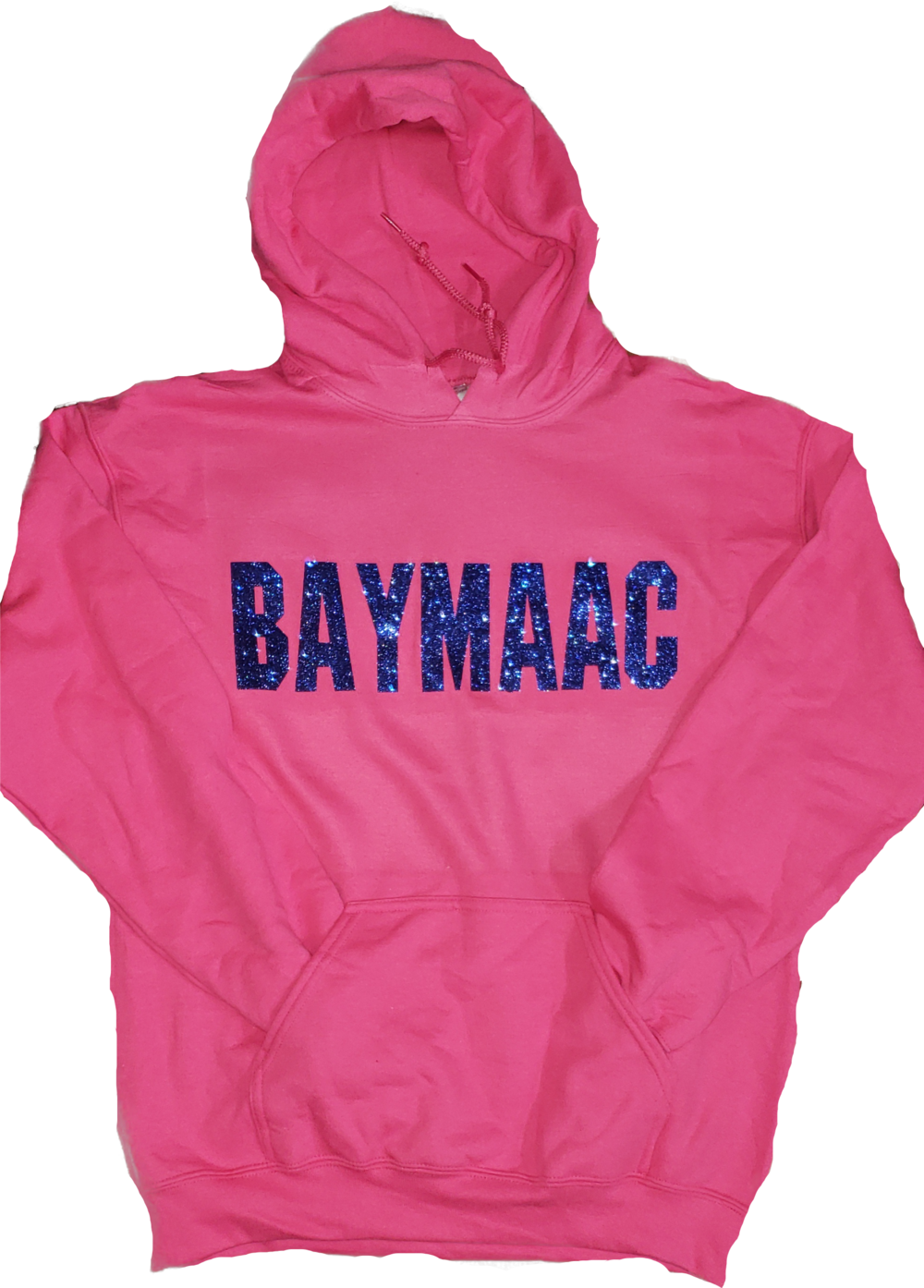Baymaac Block Letter Pink/blue Glitter Hoodie (1000x1394), Png Download