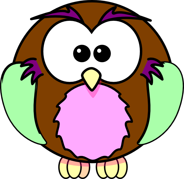 This Free Clip Arts Design Of Green Purple Tan Owl - Cute Owl Bird Clip Art (600x585), Png Download