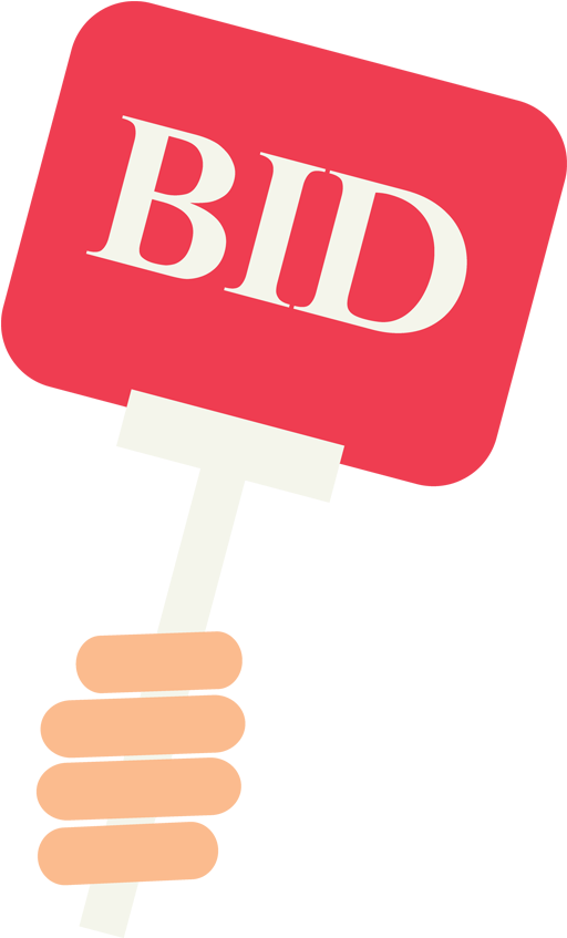 Auction Sign Png Transparent Auction Sign - Auction Bid Sign Png (596x955), Png Download