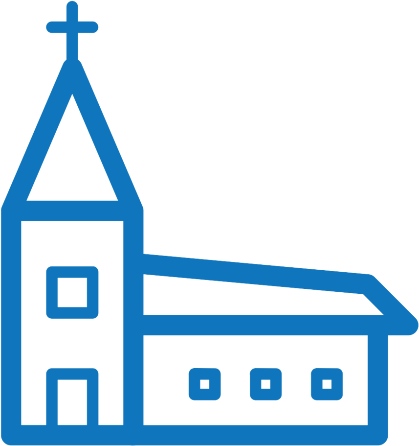 Church Icon 3 - Church Pic Black And White (1000x1000), Png Download