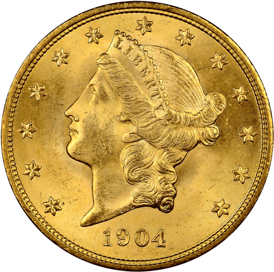 $20 Double Eagle Liberty Gold Coin (1000x999), Png Download