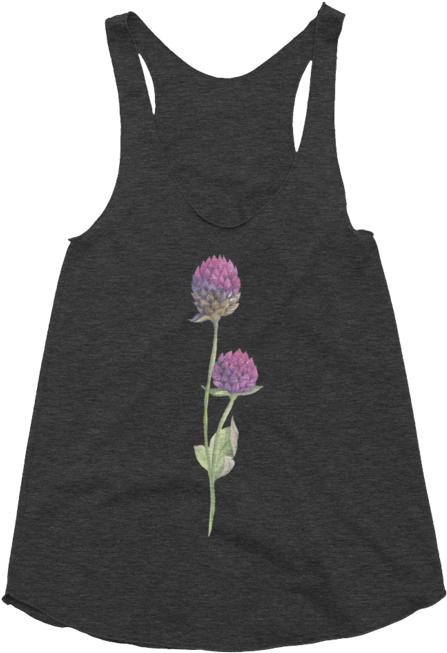 "watercolor Purple Flower" Women's Tri-blend Racerback - Pole Is My Therapy Racerback Tank - Black (690x690), Png Download