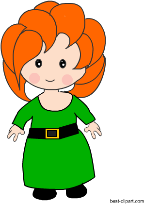 Free Saint Patrick's Day Girl Clipart Image - Clip Art (450x450), Png Download