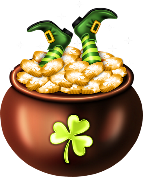 Chaudron De Pièces D'or - Saint Patrick's Day (500x620), Png Download