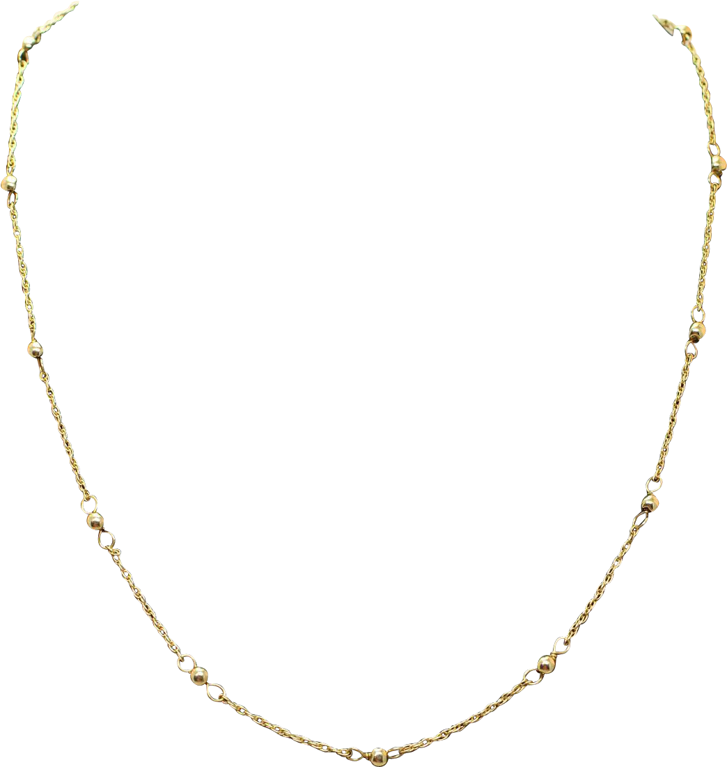 Vintage Estate Thin 14k Yellow Gold Necklace Chain - Necklace (1101x1101), Png Download